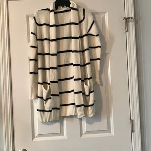 athleta costal style navy and white cardigan